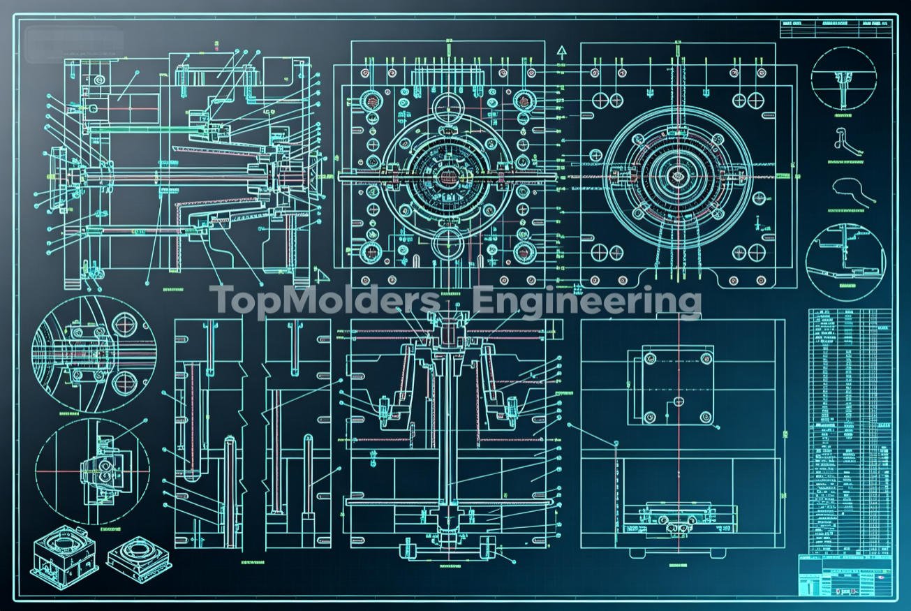 Mold base assembly drawing – DME/HASCO/Meusburger standard layout